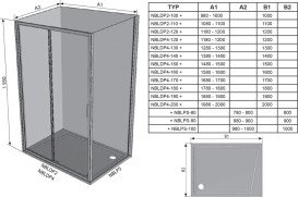 Душова бічна стінка Ravak Blix II NBLPS 80 профіль чорний скло transparent 9BM40300Z1