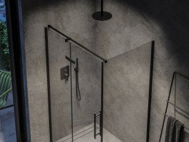 Душевая боковая стенка Ravak Cool! COPS 90 профиль черный стекло transparent X9VV70300Z1