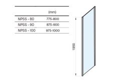 Душова бічна стінка Ravak Nexty NPSS 90 профіль білий матовий скло transparent 94O70E00Z1