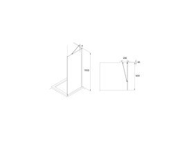 Душевая боковая стенка Roca Capital 70х195 см профиль черный/прозрачное стекло AM4407016M