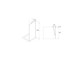 Душова бокова стінка Roca Capital 90х195 см профіль чорний/прозоре скло AM4409016M