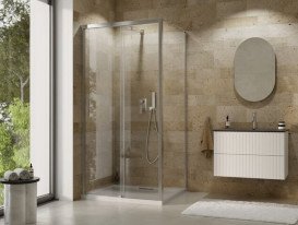 Душові двері Besco Actis 120х195 см розсувна глянсовий хром/прозоре скло DA-120