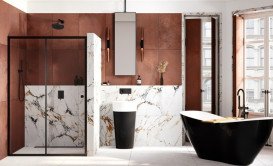 Душевая дверь Besco Duo Slide 100х195 см раздвижная черный матовый/прозрачное стекло DDSB-100