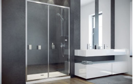 Душові двері Besco Duo Slide 130х195 см розсувна глянсовий хром/прозоре скло DDS-130