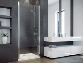 Душевая дверь Besco Sinco 80х195 см распашная глянцевый хром/прозрачное стекло DS-80