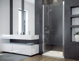 Душові двері Besco Sinco 90х195 см глянсовий хром/прозоре скло DS-90