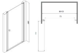 Душові двері Besco Sinco 90х195 см глянсовий хром/прозоре скло DS-90