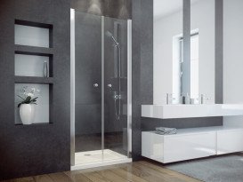 Душевая дверь Besco Sinco Due 80х195 см распашная глянцевый хром/прозрачное стекло DSD-80