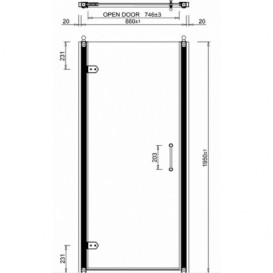 Душевая дверь Burlington 90х195 см профиль полированный алюминий прозрачное стекло C21