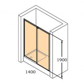 Душові двері Huppe X1 140х190 см сатиновий профіль/прозоре скло Anti Plaque 140404.069.322