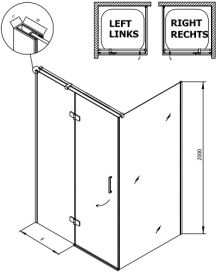 Душові двері Kolpa-San Atlas TV 120/K-R ліва 120х200 см профіль хром/прозоре скло 560340