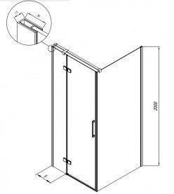 Душевая дверь Kolpa-San Taurus TV 90/K-R правая 90х200 см профиль хром/прозрачное стекло 514630