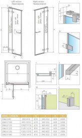 Душевая дверь Radaway Arta DWJ II Door G 628 левая хром прозрачное стекло 386441-03-01L