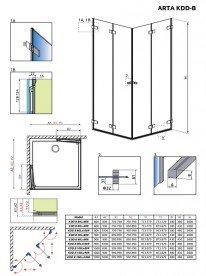 Душові двері Radaway Arta KDD B 80 ліва хром прозоре скло 386160-03-01L