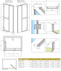 Душові двері Radaway Carena DWJ 100 права хром прозоре скло 34322-01-01NR