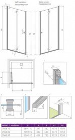 Душевая дверь Radaway Eos DWB 70 правая профиль хром прозрачное стекло 37883-01-01NR