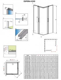 Душові двері Radaway Espera KDD 120 ліва хром прозоре скло 380153-01L