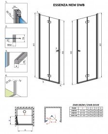 Душові двері Radaway Essenza New DWB 80 права хром / прозоре скло 385075-01-01R