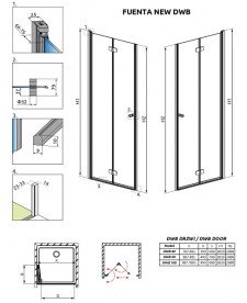 Душевая дверь Radaway Fuenta New DWB 100 левая хром/прозрачное стекло 384077-01-01L