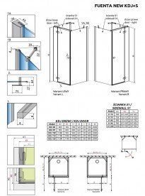 Душові двері Radaway Fuenta New KDJ + S 120 права хром / прозоре скло 384024-01-01R