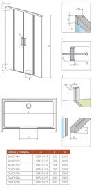 Душові двері Radaway Idea Black DWD 190 чорний / прозоре скло 387129-54-01