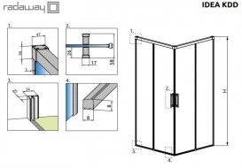 Душові двері Radaway Idea Black KDD 80 права чорний / прозоре скло 387061-54-01R