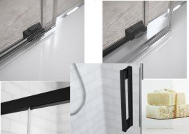 Душові двері Radaway Idea Black KDJ 140 права чорний / прозоре скло 387044-54-01R