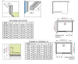 Душові двері Radaway Idea Black KDJ 140 права чорний / прозоре скло 387044-54-01R