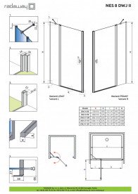Душові двері Radaway Nes 8 Black DWJ II 80х200 см орна права чорний/прозоре скло 10083080-54-01R