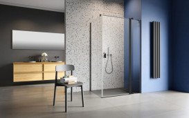 Душевая дверь Radaway Nes 8 Black KDJ II 90х200 см распашная правая черный/прозрачное стекло 10086090-54-01R