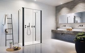 Душові двері Radaway Nes Black DWD+2S 80х200 см чорний/прозоре скло 10035080-54-01