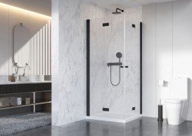 Душові двері Radaway Nes Black KDD B 80 ліва чорний профіль прозоре скло 10024080-54-01L