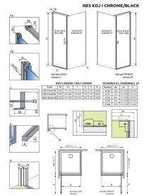 Душові двері Radaway Nes Black KDJ I 100 ліва чорний профіль прозоре скло 10022100-54-01L