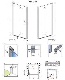 Душові двері Radaway Nes DWB 90 права профіль хром прозоре скло 10029090-01-01R