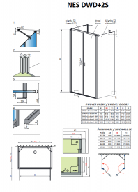 Душевая дверь Radaway Nes DWD+2S 100 профиль хром прозрачное стекло 10035100-01-01