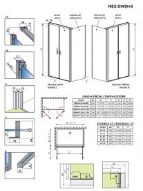 Душевая дверь Radaway Nes DWD+S 110 профиль хром прозрачное стекло 10034110-01-01