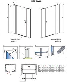 Душові двері Radaway Nes DWJS 130 ліва профіль хром прозоре скло 10038130-01-01L