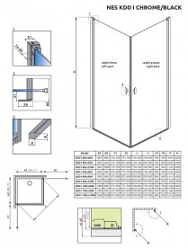 Душові двері Radaway Nes KDD I 90 права профіль хром прозоре скло 10021090-01-01R