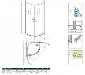 Душові двері Radaway Nes PDD I 80 ліва профіль хром прозоре скло 10020080-01-01L