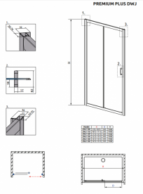 Душові двері Radaway Premium Plus DWJ 120 профіль хром прозоре скло 33313-01-01
