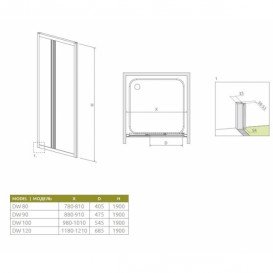 Душевая дверь Radaway Treviso DW 120 профиль хром прозрачное стекло 32333-01-01N