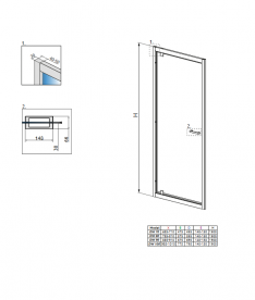 Душевая дверь Radaway Twist DW 100 профиль хром прозрачное стекло 382003-01