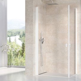 Душевая дверь Ravak Chrome CRV1-90 распашная профиль белый матовый стекло transparent 1QV70E01Z1