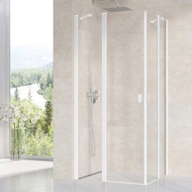 Душевая дверь Ravak Chrome CRV2-80 распашная профиль белый матовый стекло transparent 1QV40E00Z1