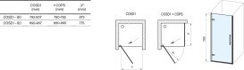 Душові двері Ravak Cool! COSD1-80 профіль чорний скло transparent X0VV40300Z1