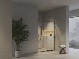 Душові двері Ravak Roll RODP 2-110 розсувна профіль чорний скло transparent X08VD0300Z1