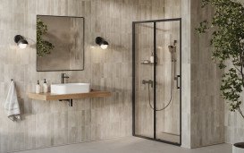 Душові двері Ravak X-Point Slim XPSDP2-120 розсувні профіль чорний скло transparent X08VG030FZ1