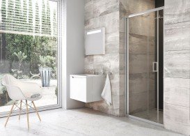 Душевая дверь складывающаяся Ravak Blix BLDZ2-90 профиль полированный алюминий стекло transparent X01H70C00Z1