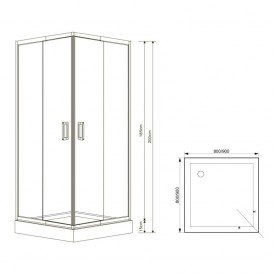 Душевая кабина Eger VI`Z 80х80х185 без поддона 599-005/1
