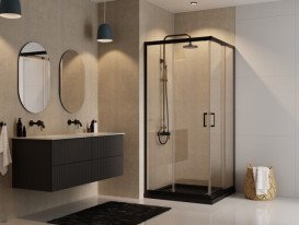 Душевая кабина Besco Modern 80х80 см профиль черный матовый/стекло прозрачное MKB-80-190-C